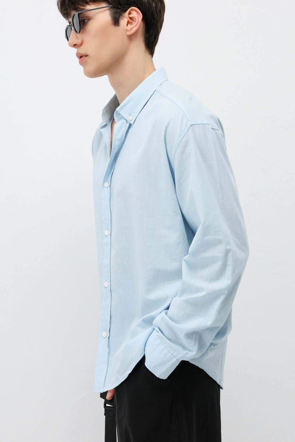 Basic Oversized Cotton-Linen Shirt