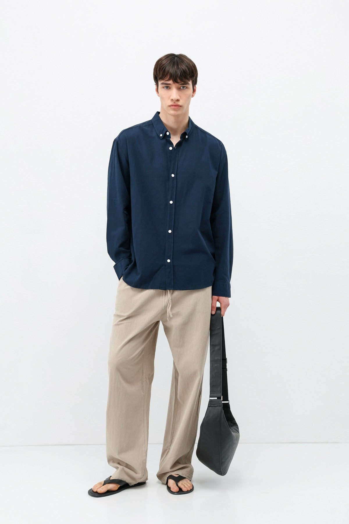 Basic Oversized Cotton-Linen Shirt