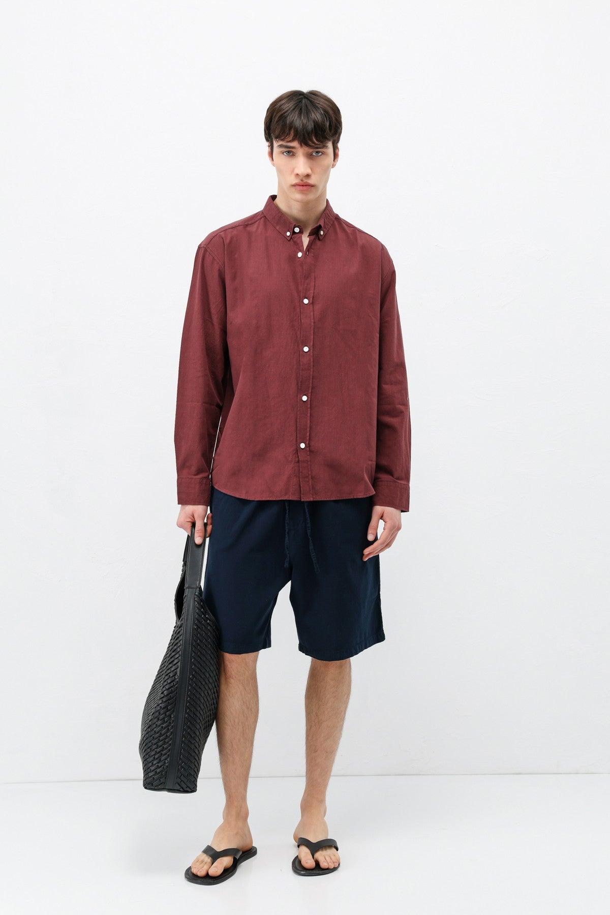 Basic Oversized Cotton-Linen Shirt