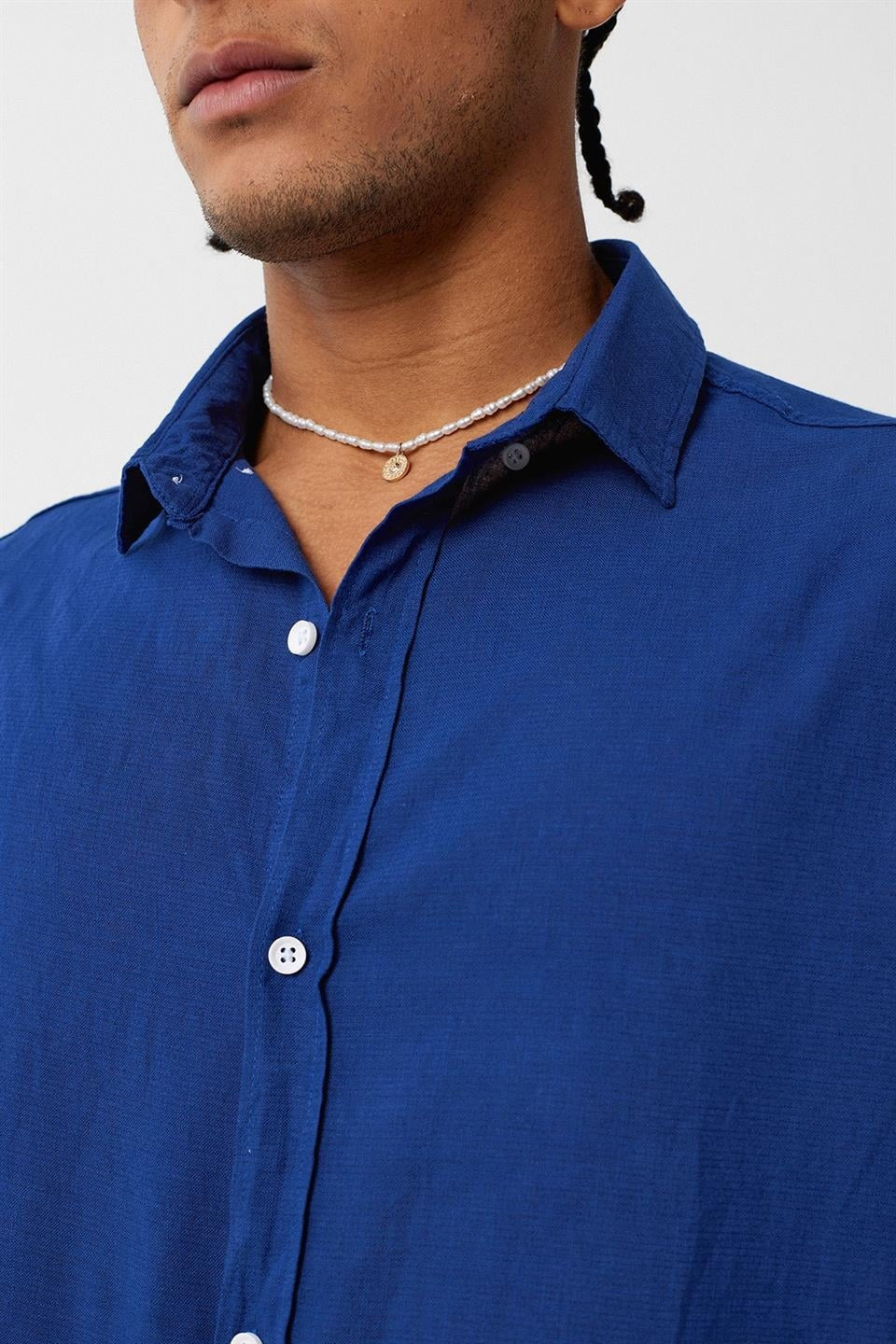 Basic Oversized Cotton-Linen Shirt