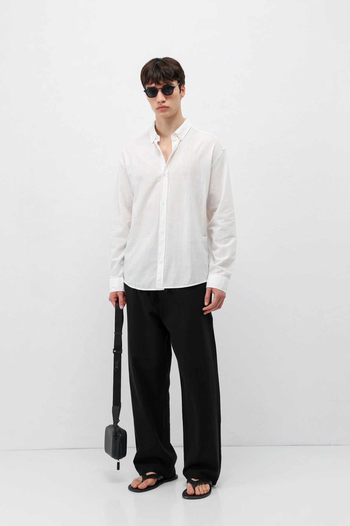 Basic Oversized Cotton-Linen Shirt