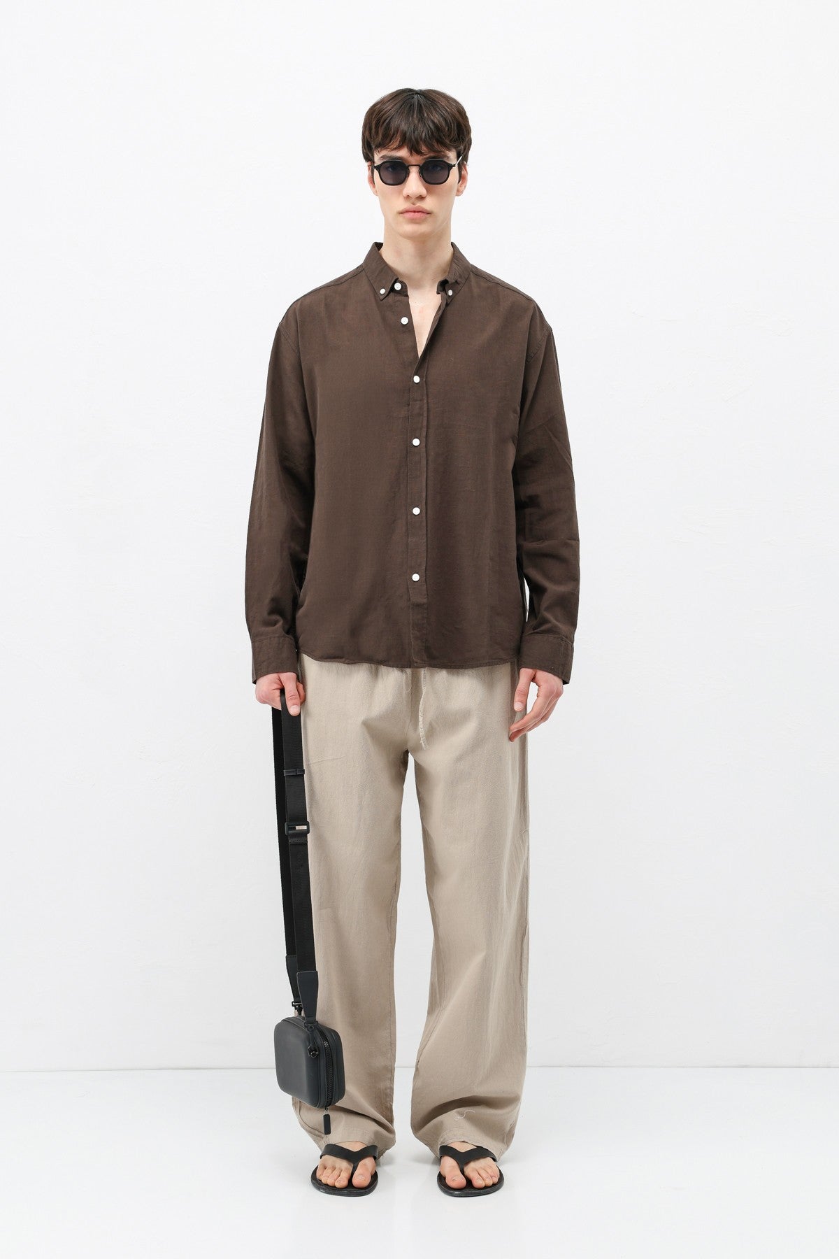 Basic Oversized Cotton-Linen Shirt