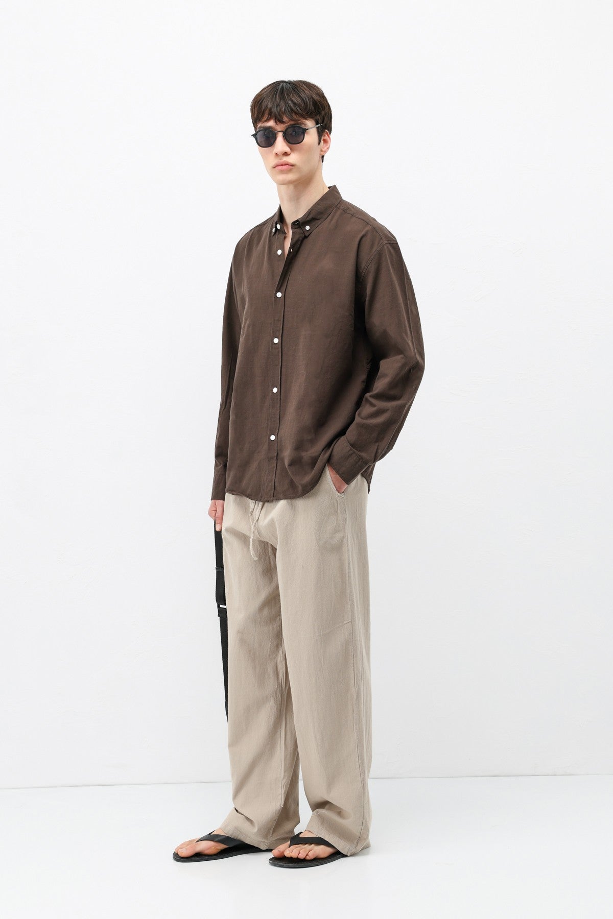 Basic Oversized Cotton-Linen Shirt