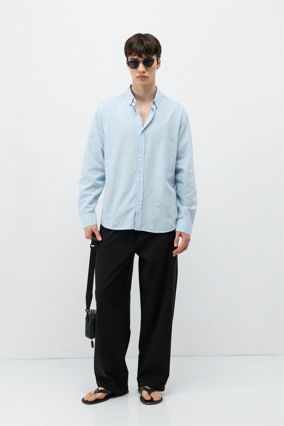 Basic Oversized Cotton-Linen Shirt