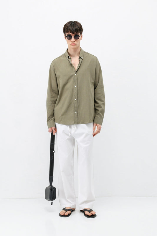 Basic Oversized Cotton-Linen Shirt
