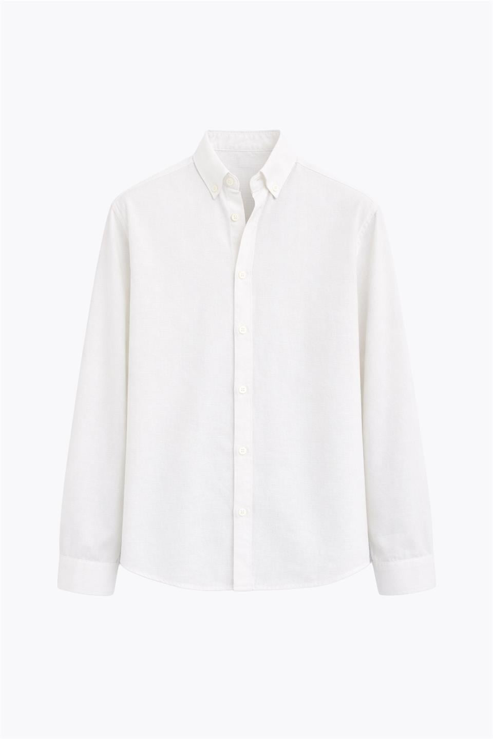 Basic Oversized Cotton-Linen Shirt