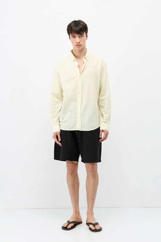 Basic Oversized Cotton-Linen Shirt