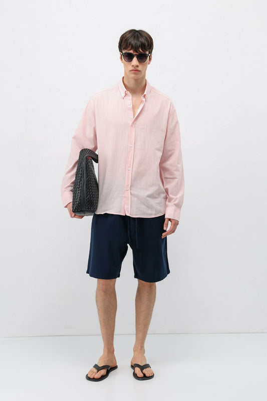 Basic Oversized Cotton-Linen Shirt