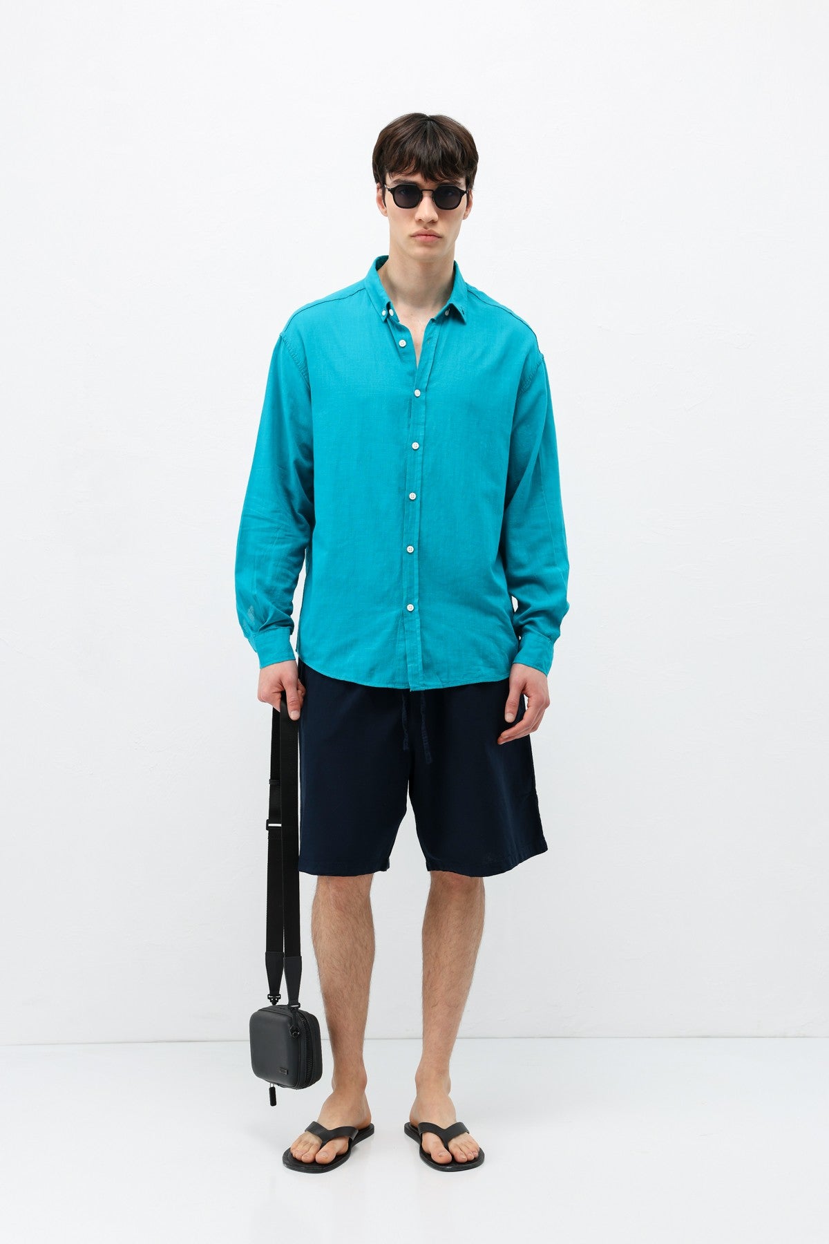 Basic Oversized Cotton-Linen Shirt