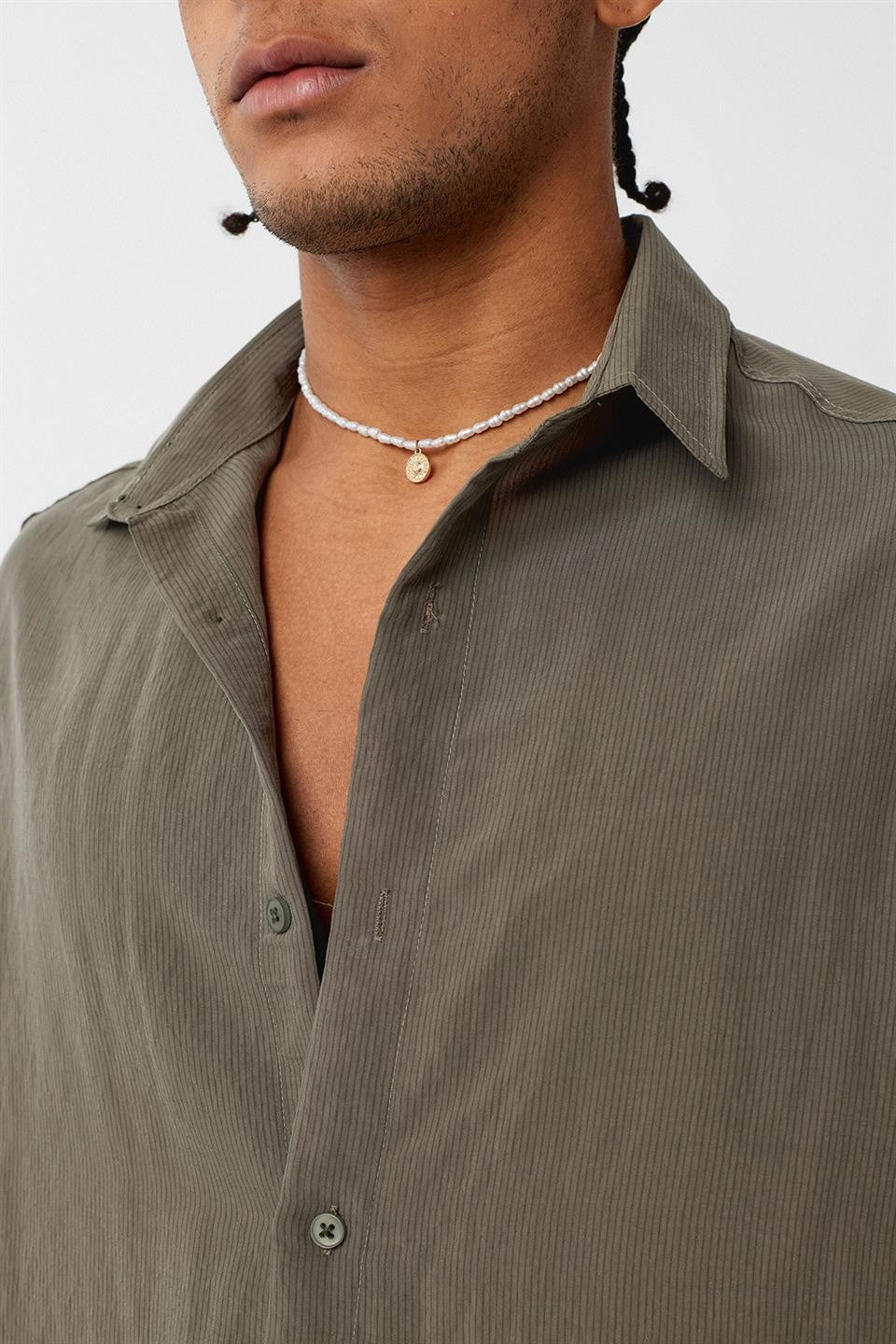 Basic Oversized Long-Sleeve Shirt