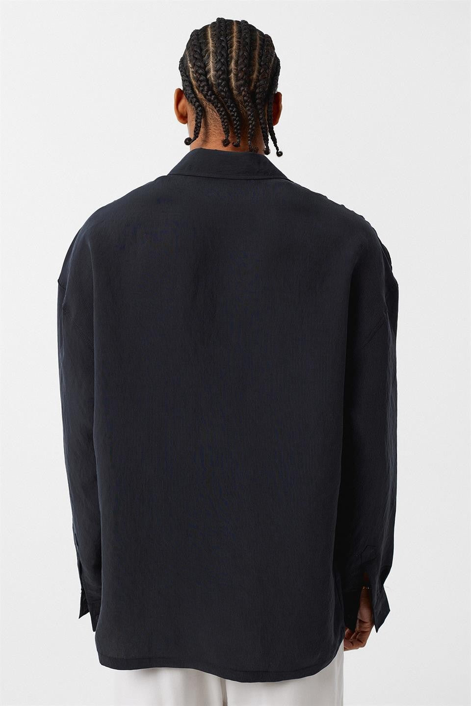 Basic Oversized Long-Sleeve Shirt