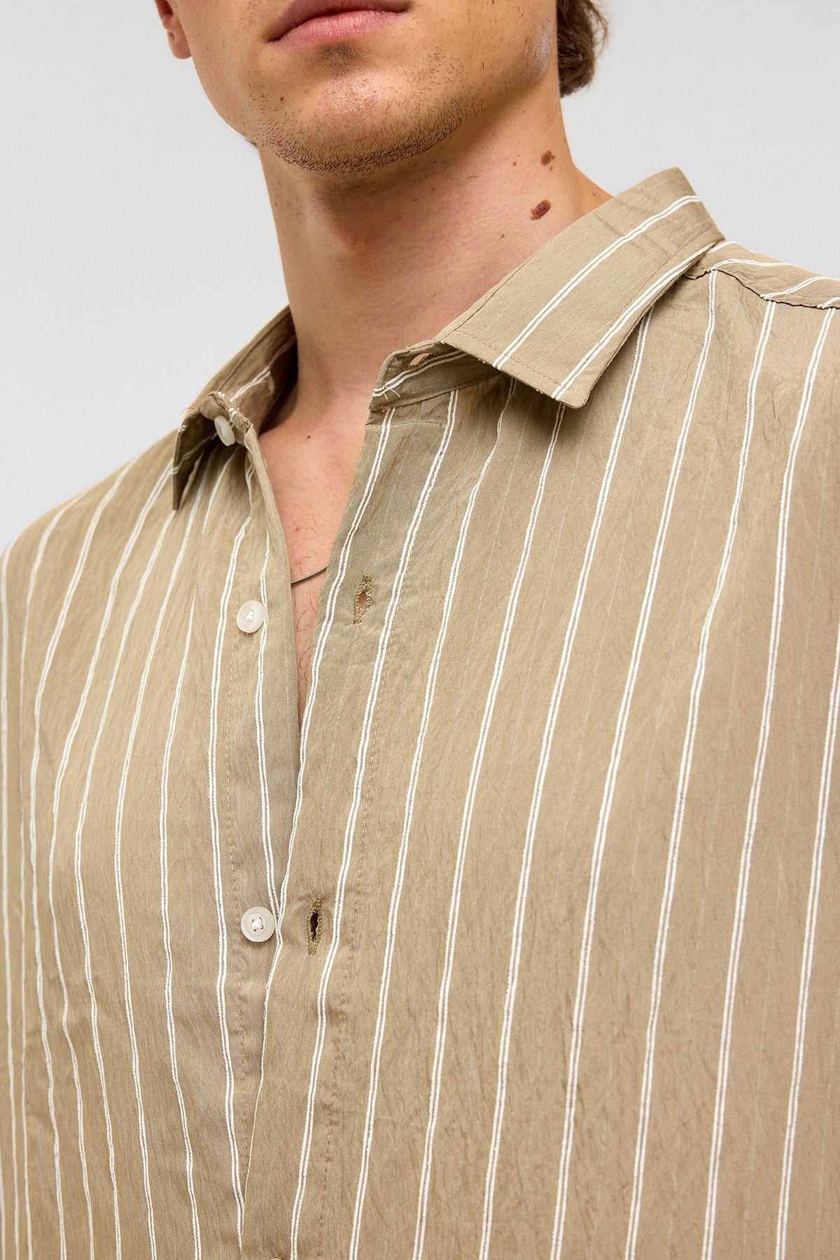Oversized Striped Long-Sleeve Shirt