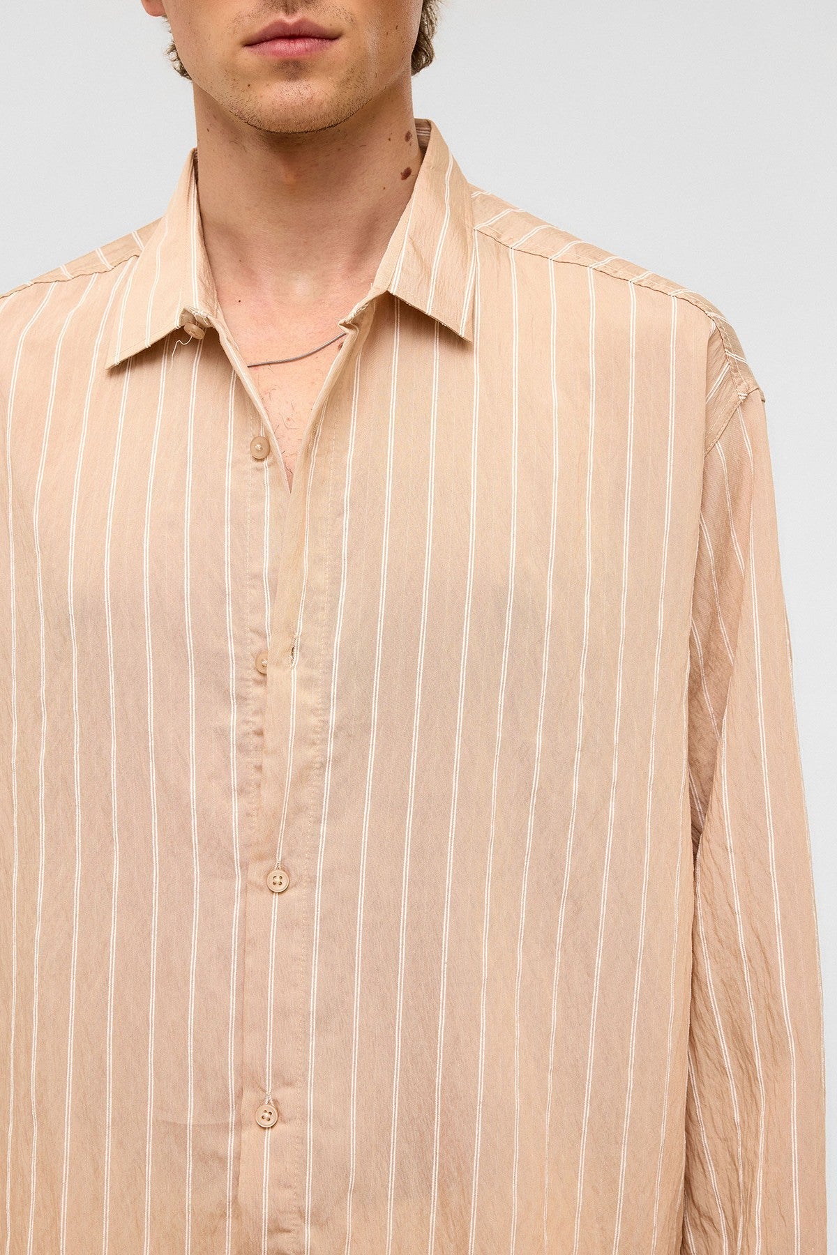 Oversized Striped Long-Sleeve Shirt