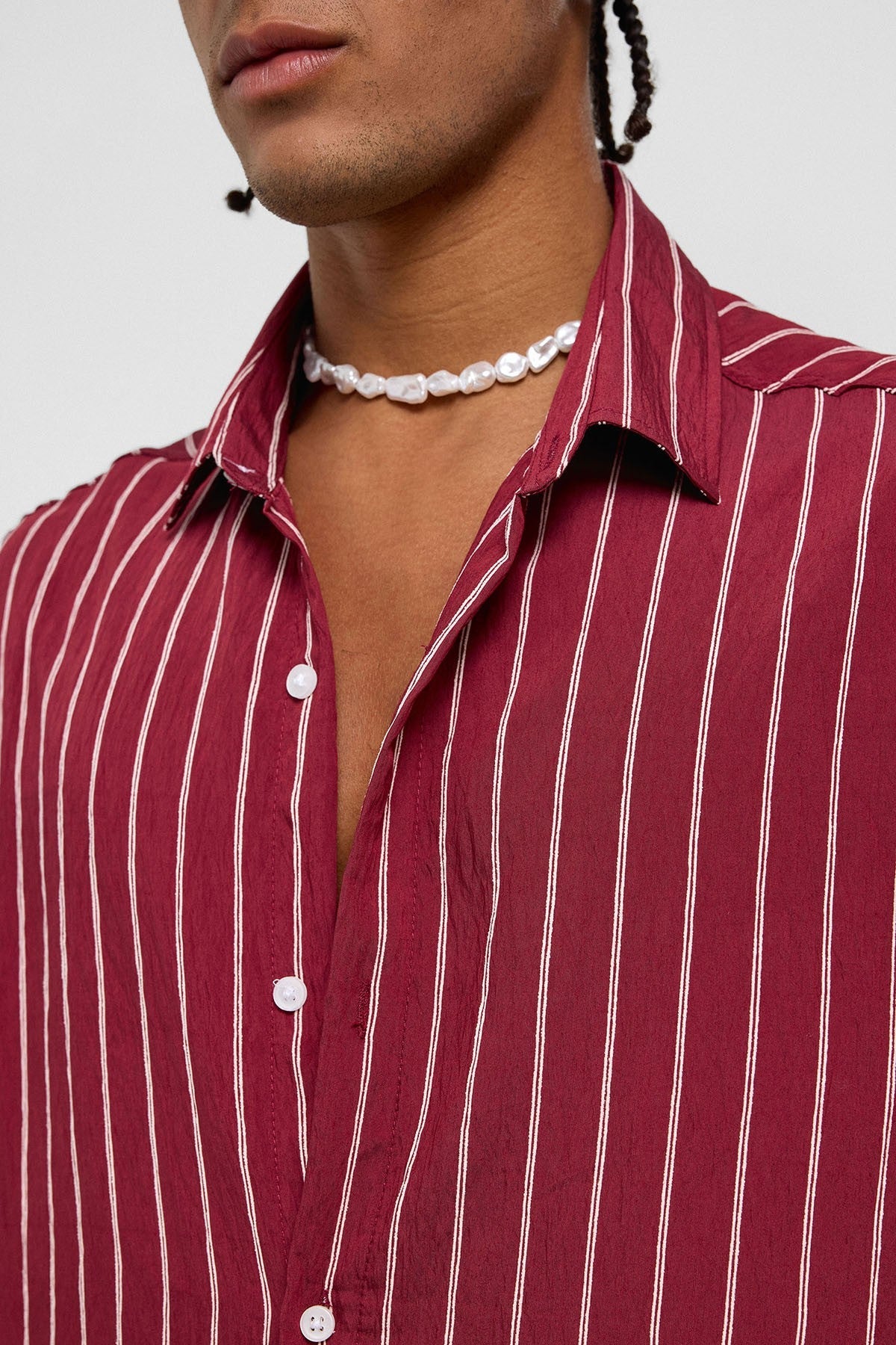 Oversized Striped Long-Sleeve Shirt