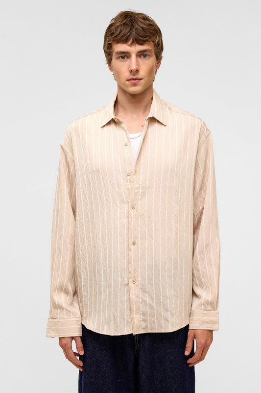 Oversized Striped Long-Sleeve Shirt