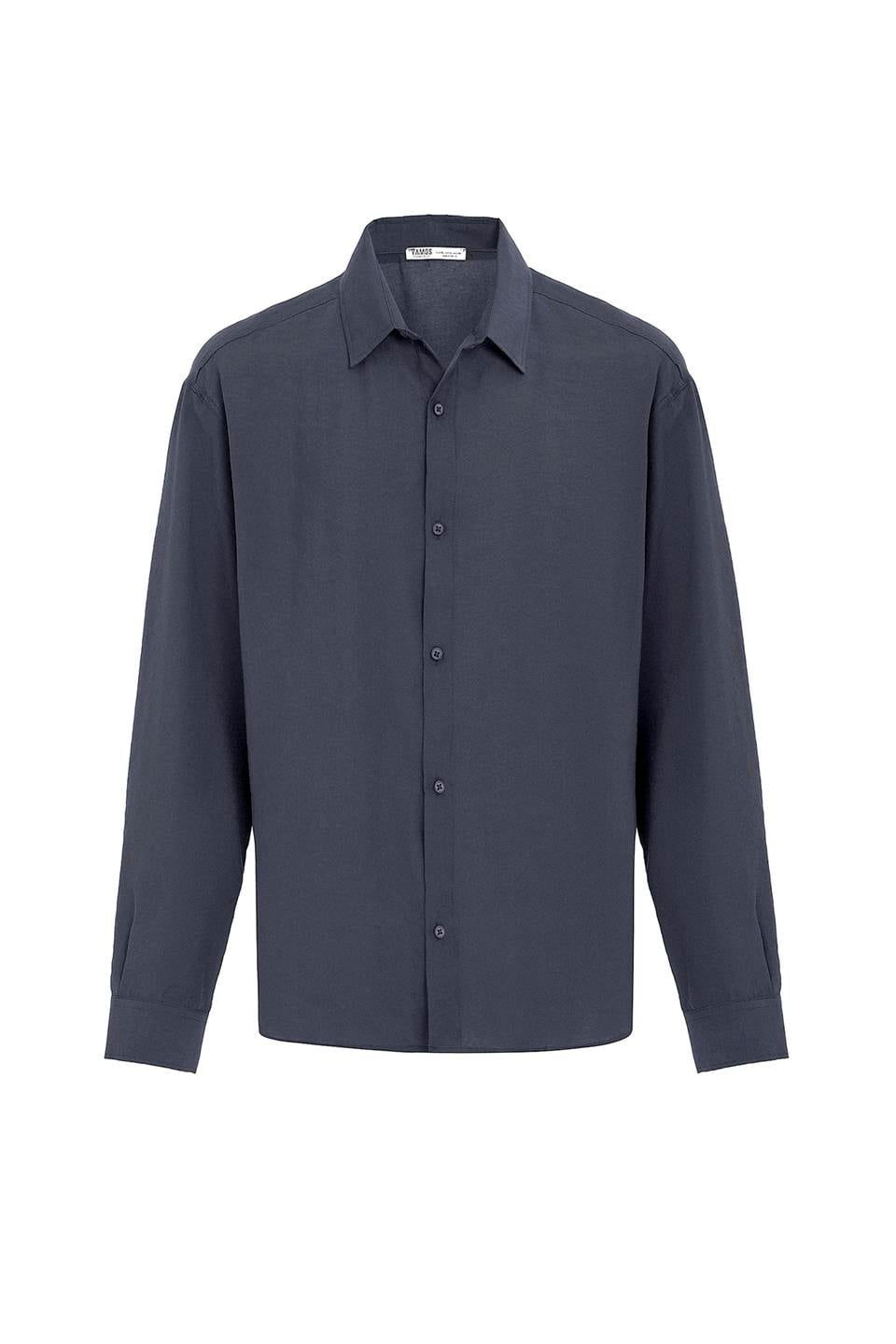 Basic Oversized Long-Sleeve Modal-Blend Shirt