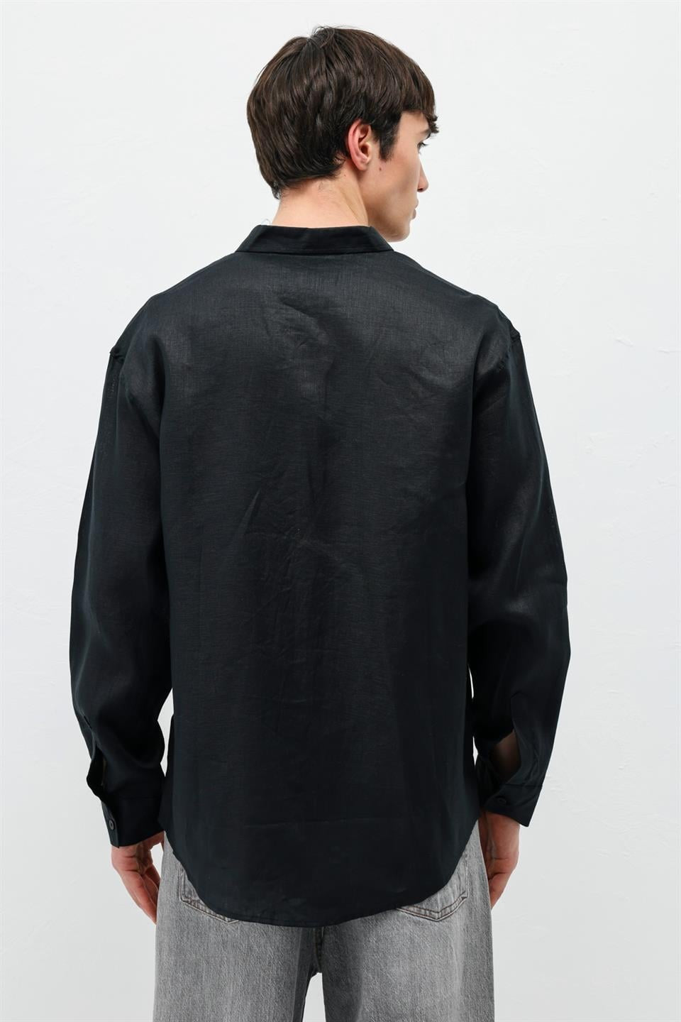 100% Linen Oversized Long-Sleeve Shirt