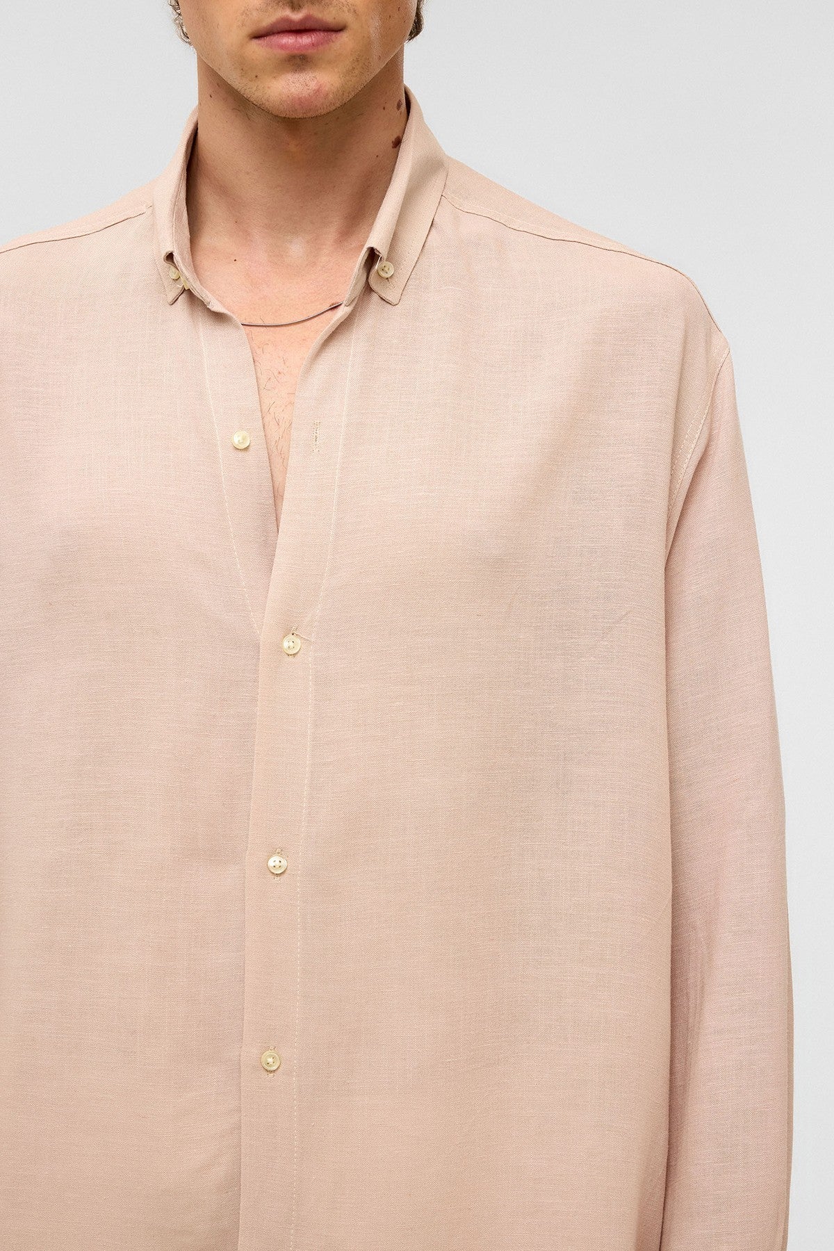 Oversized Long-Sleeved Linen Shirt