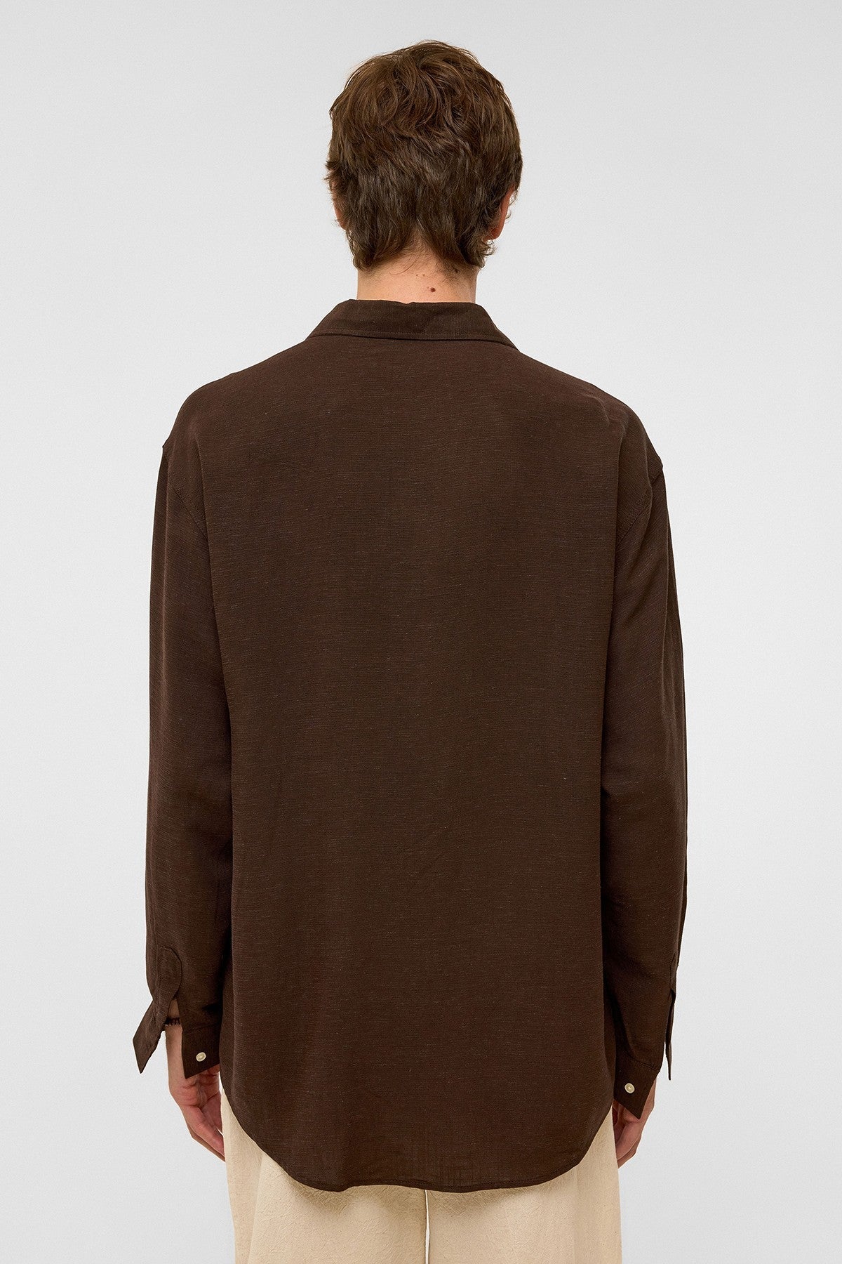 Oversized Long-Sleeved Linen Shirt