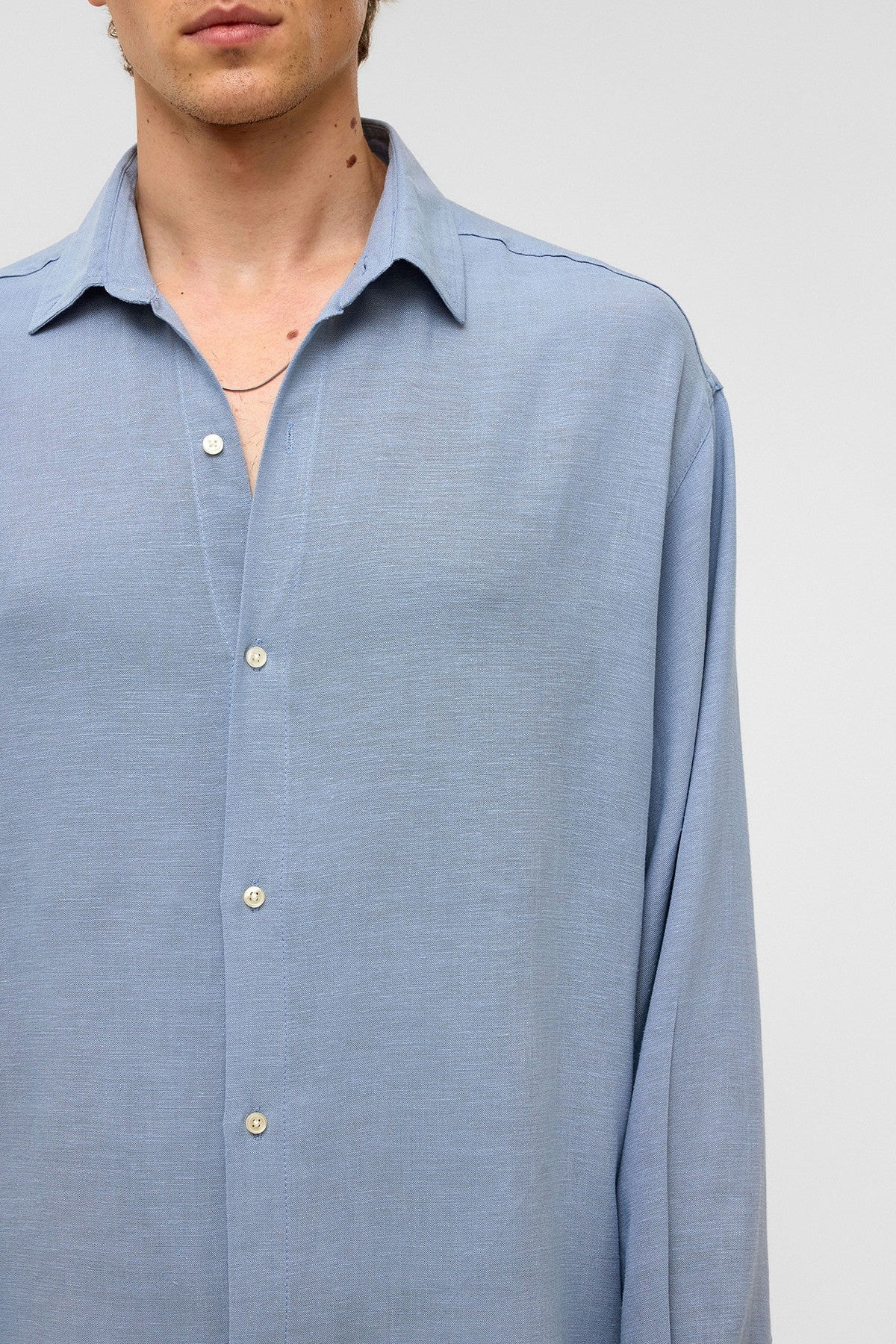 Oversized Long-Sleeved Linen Shirt