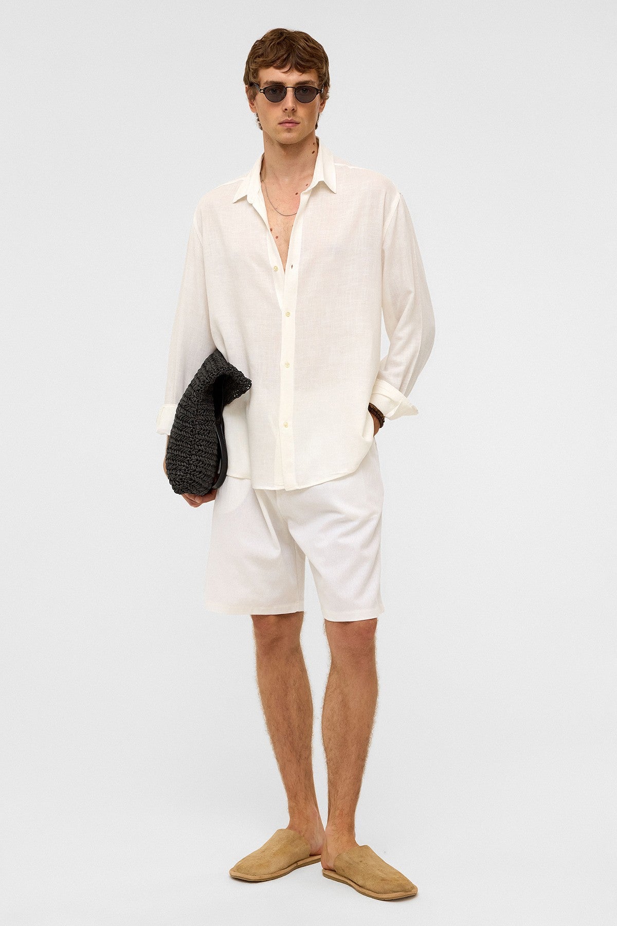 Oversized Long-Sleeved Linen Shirt