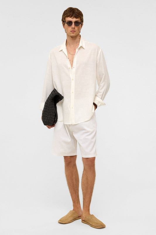 Oversized Long-Sleeved Linen Shirt