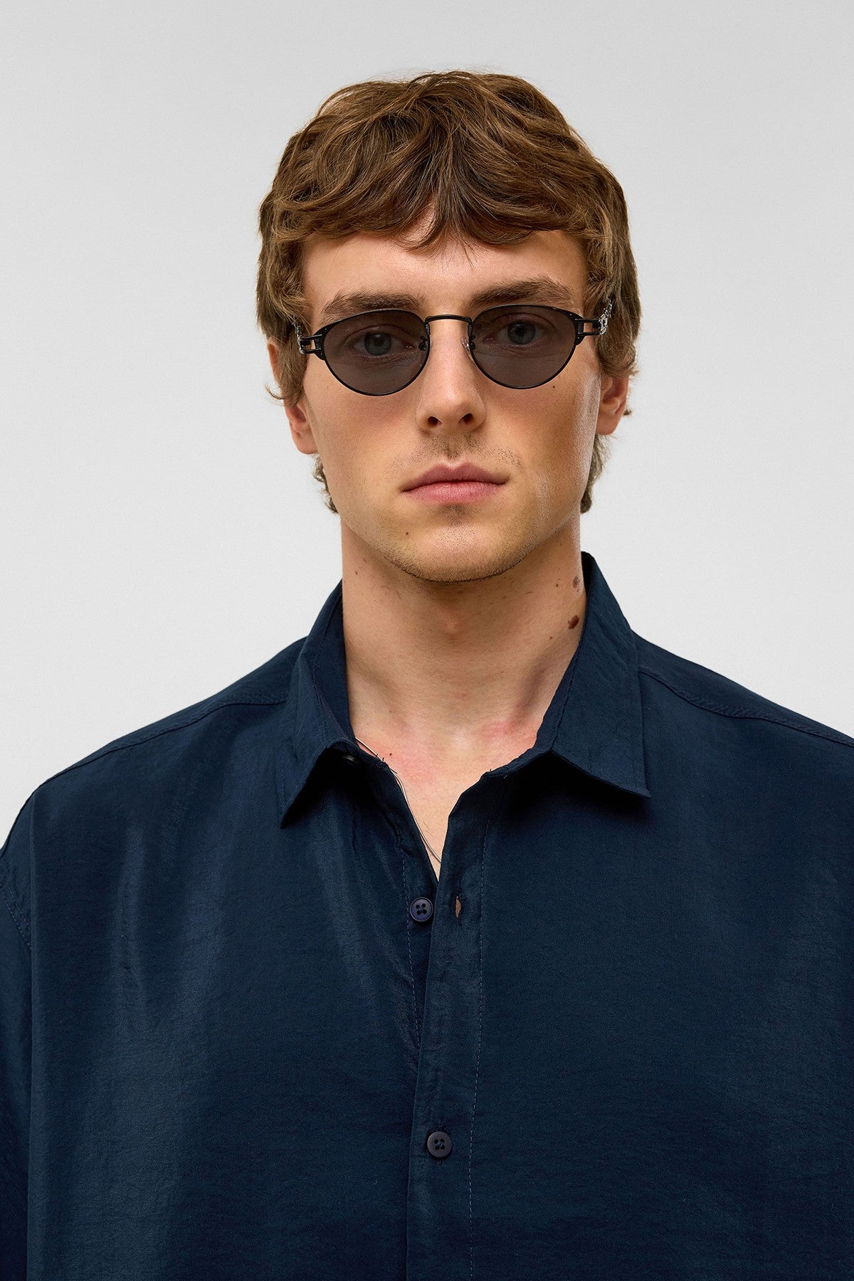 Basic Oversized Short-Sleeve Modal Shirt