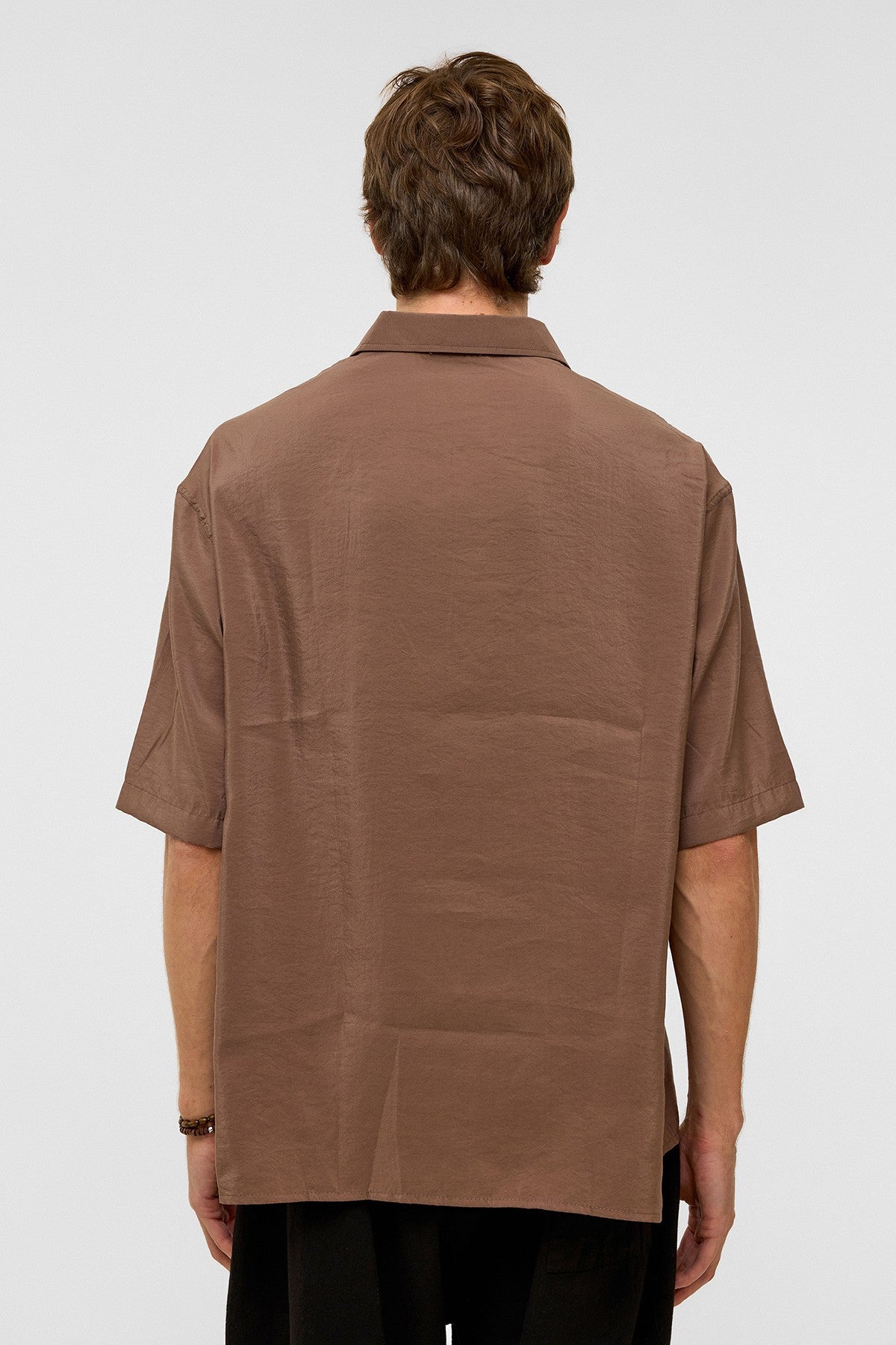 Basic Oversized Short-Sleeve Modal Shirt