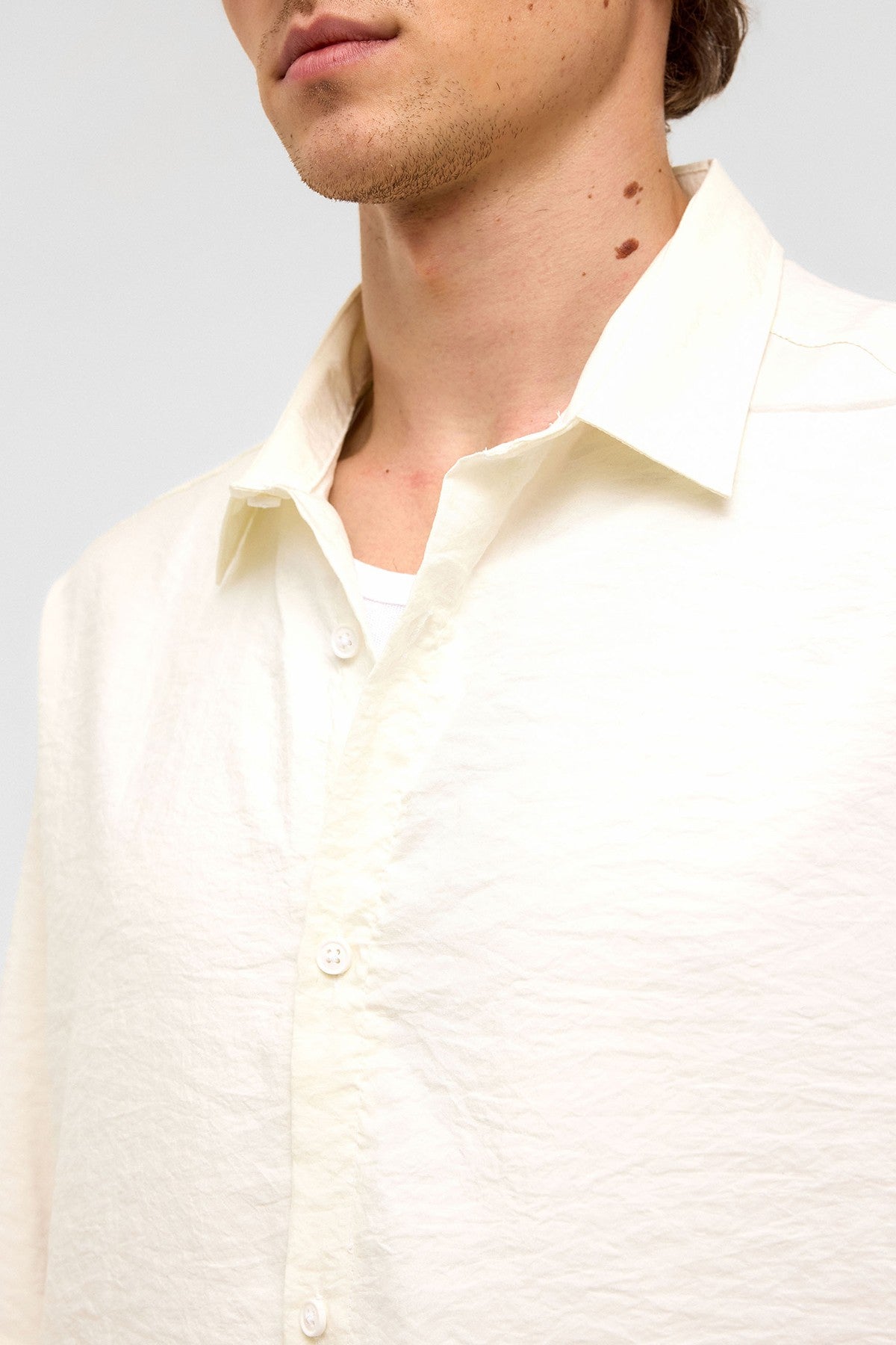 Basic Oversized Short-Sleeve Modal Shirt