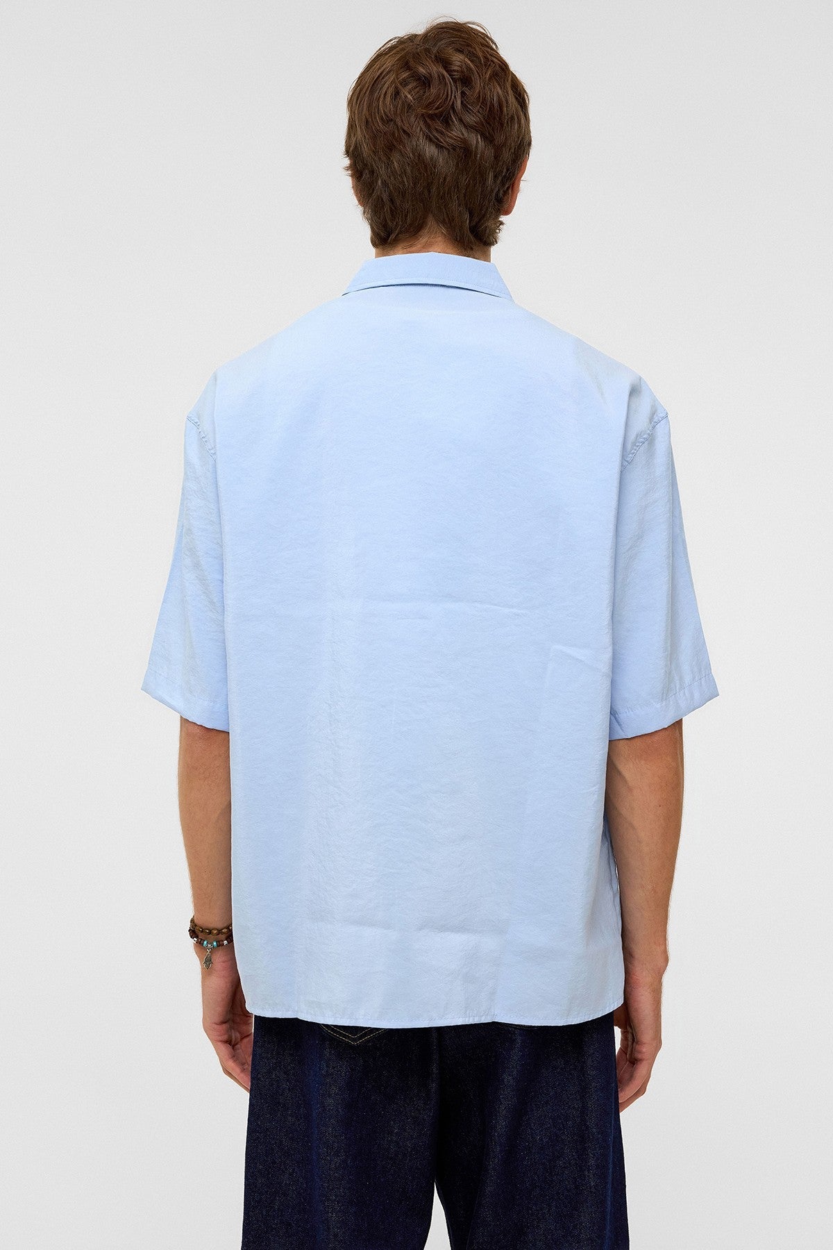 Basic Oversized Short-Sleeve Modal Shirt