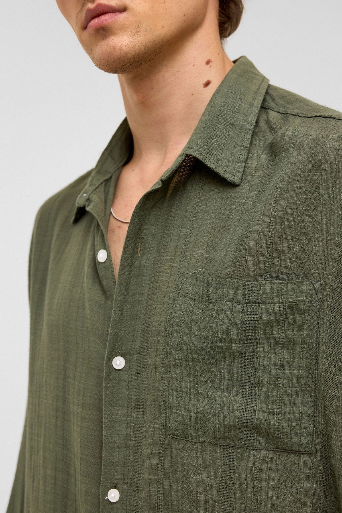 Oversized Striped Long-Sleeved Linen Shirt