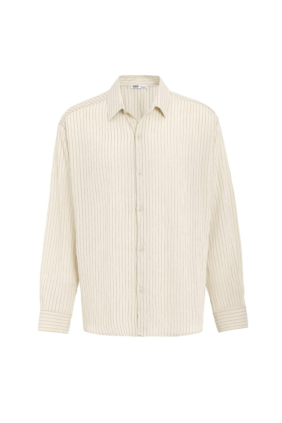 Oversized Striped Long-Sleeve Shirt