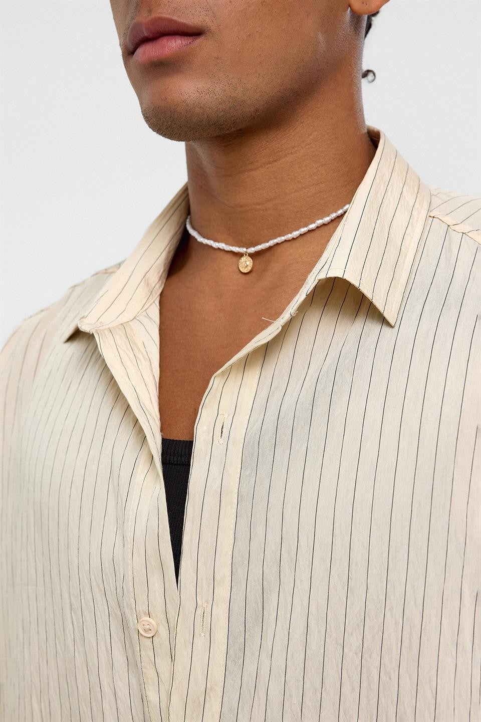 Oversized Striped Long-Sleeve Shirt
