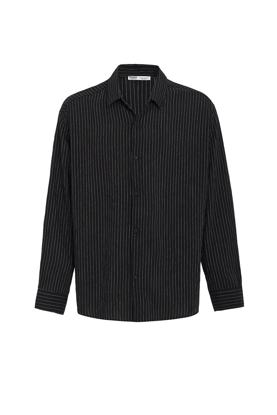 Oversized Striped Long-Sleeve Shirt
