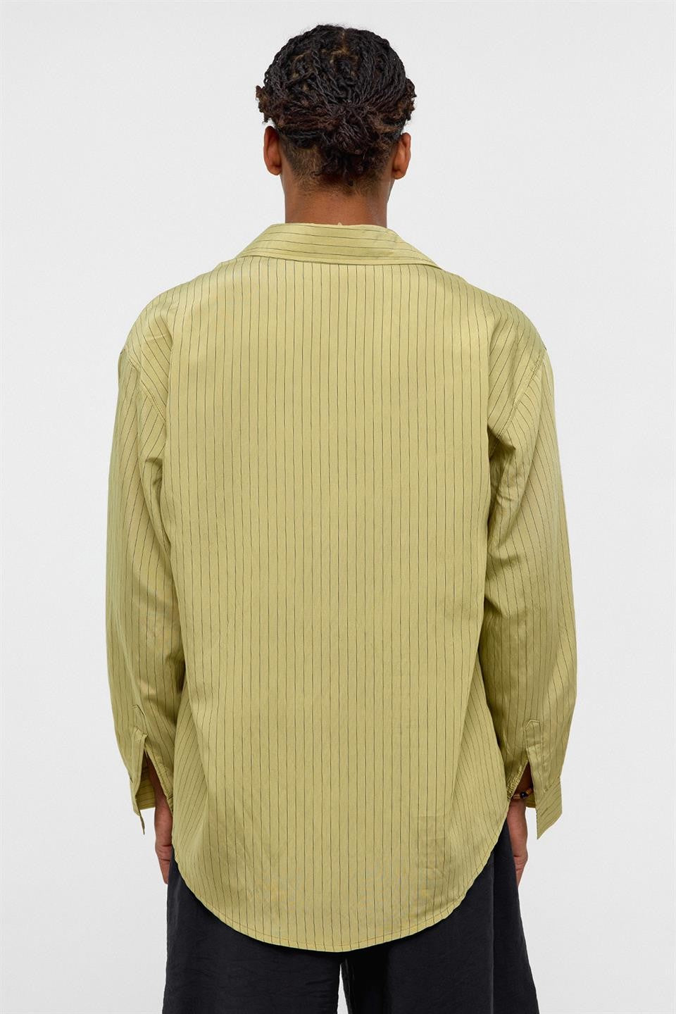 Oversized Striped Long-Sleeve Shirt