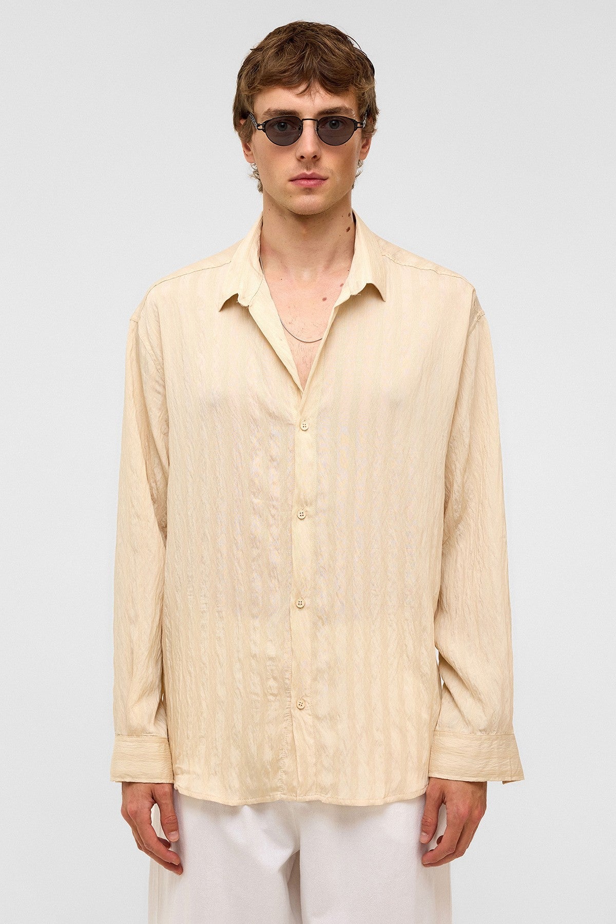 Oversized Long-Sleeved Modal Shirt