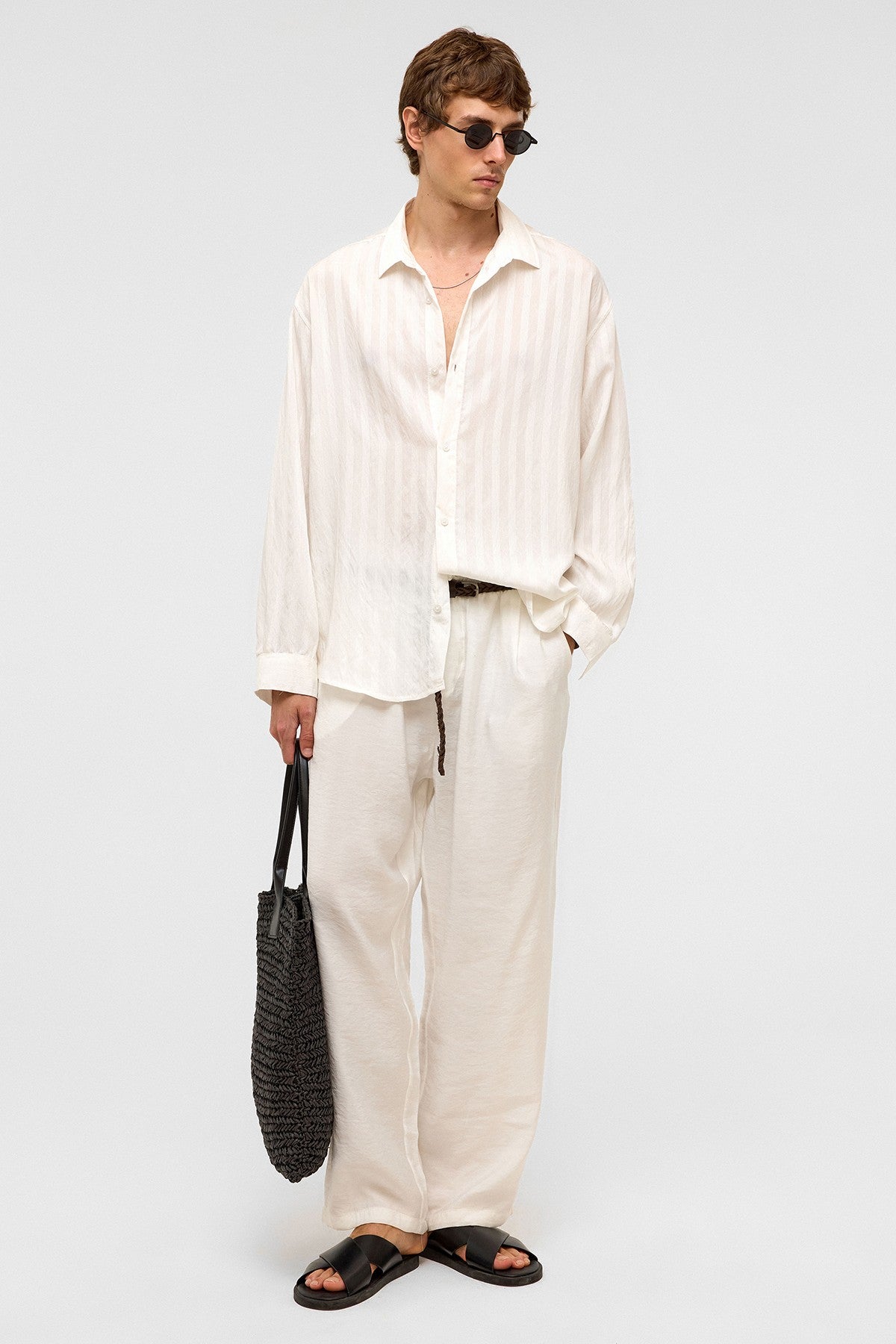 Oversized Long-Sleeved Modal Shirt
