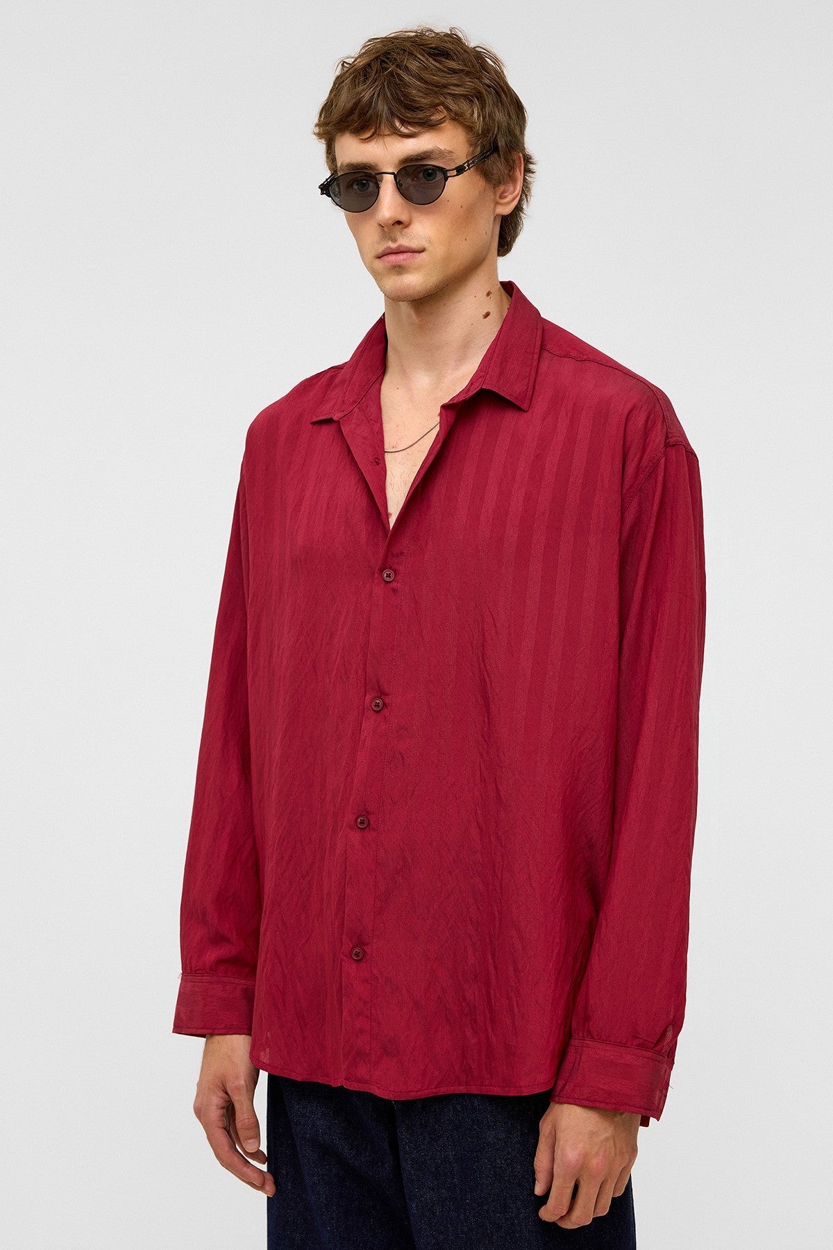 Oversized Long-Sleeved Modal Shirt