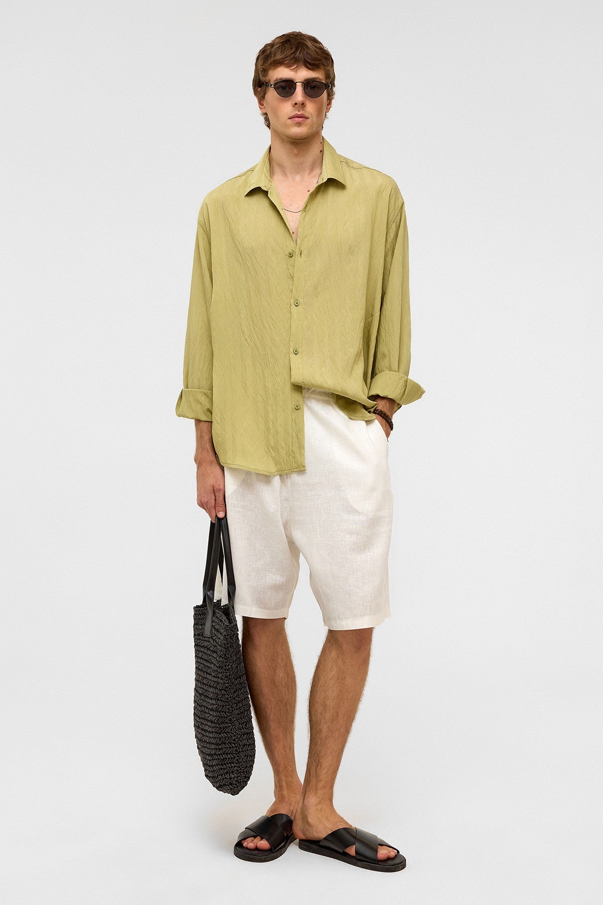 Oversized Long-Sleeved Modal Shirt