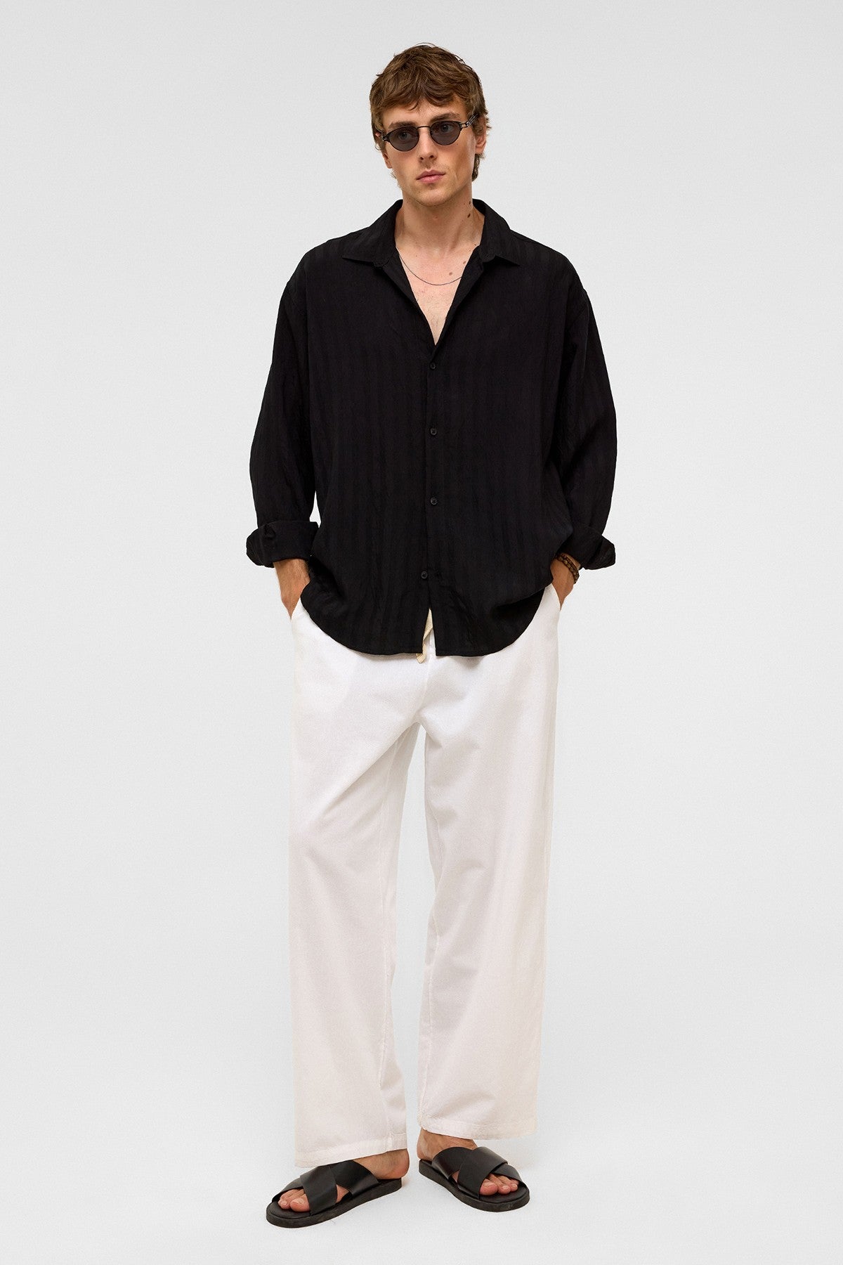 Oversized Long-Sleeved Modal Shirt