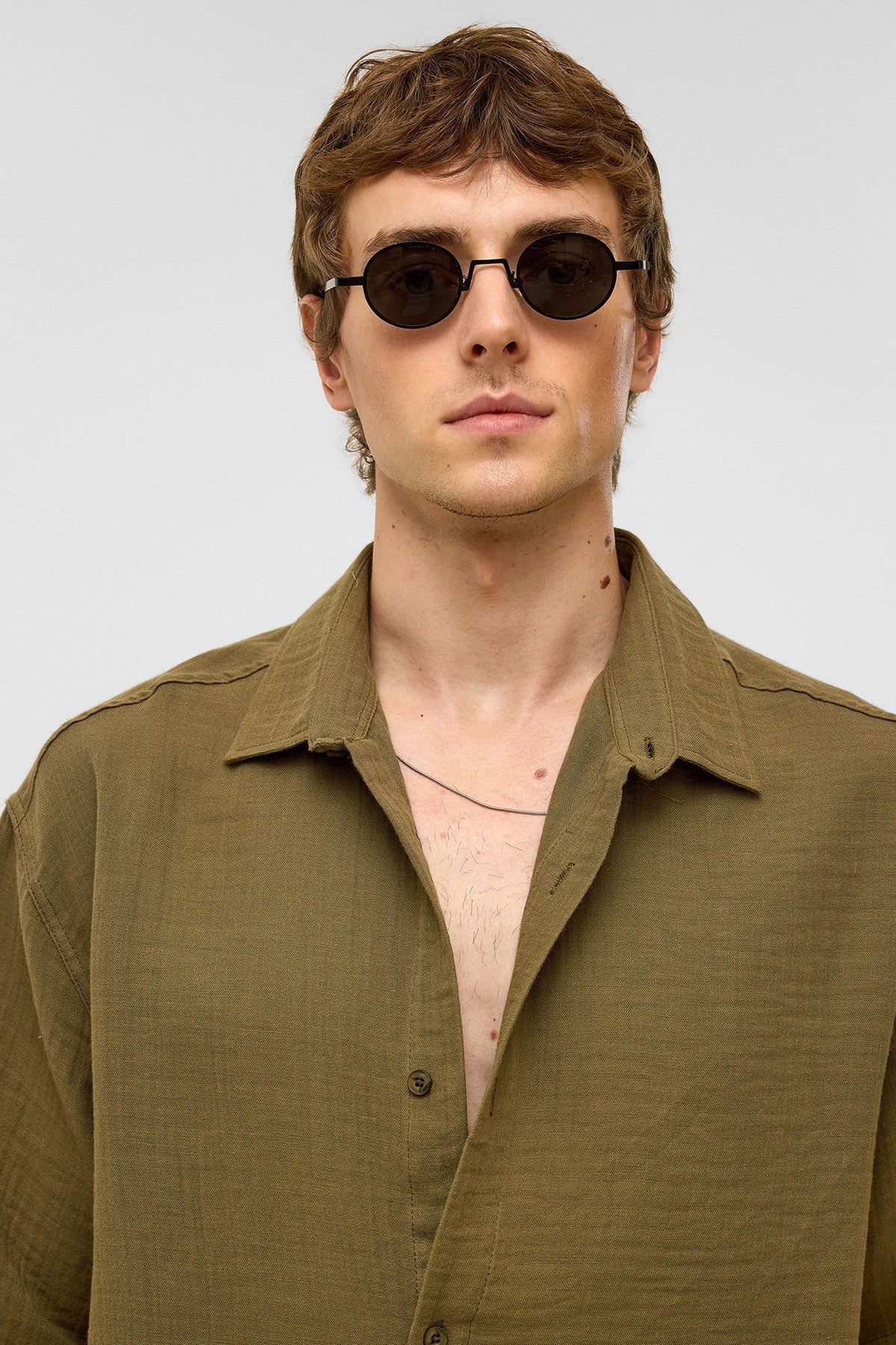 Oversized Short-Sleeved Muslin Shirt