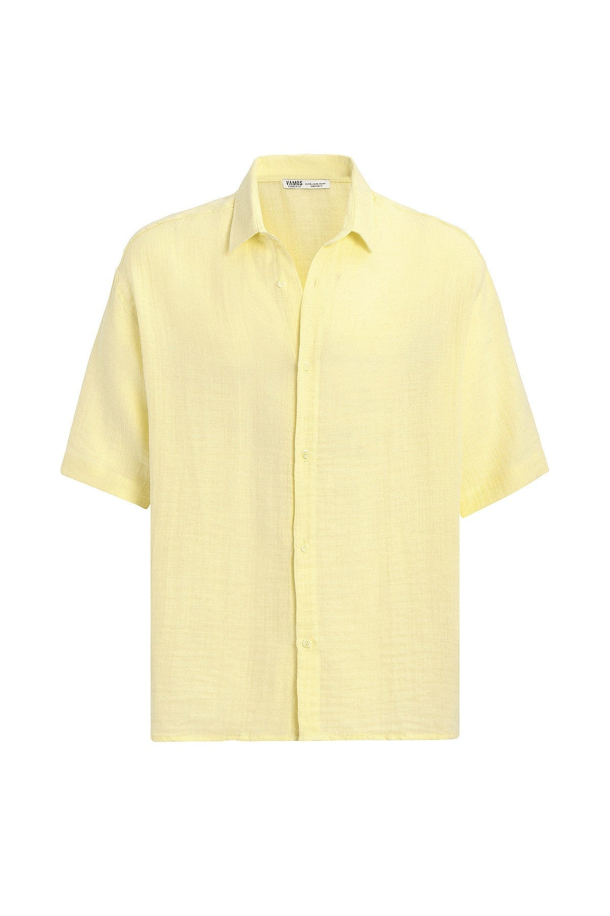 Oversized Short-Sleeved Muslin Shirt