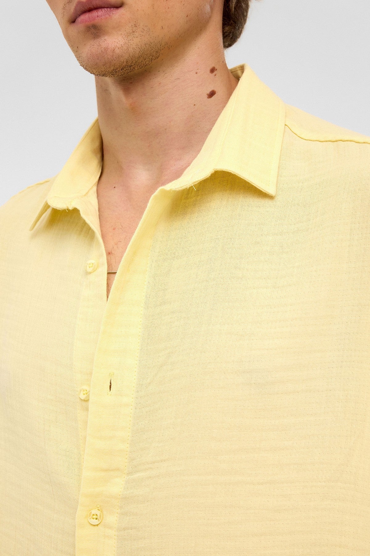 Oversized Short-Sleeved Muslin Shirt