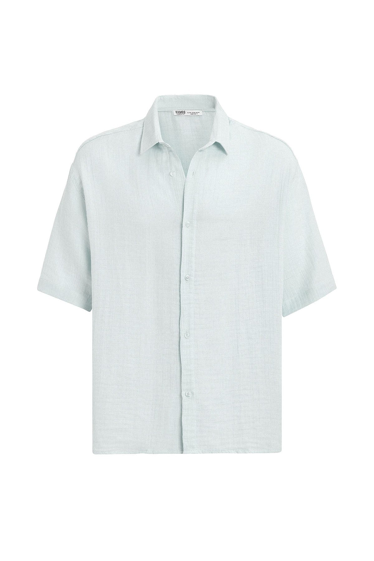Oversized Short-Sleeved Muslin Shirt