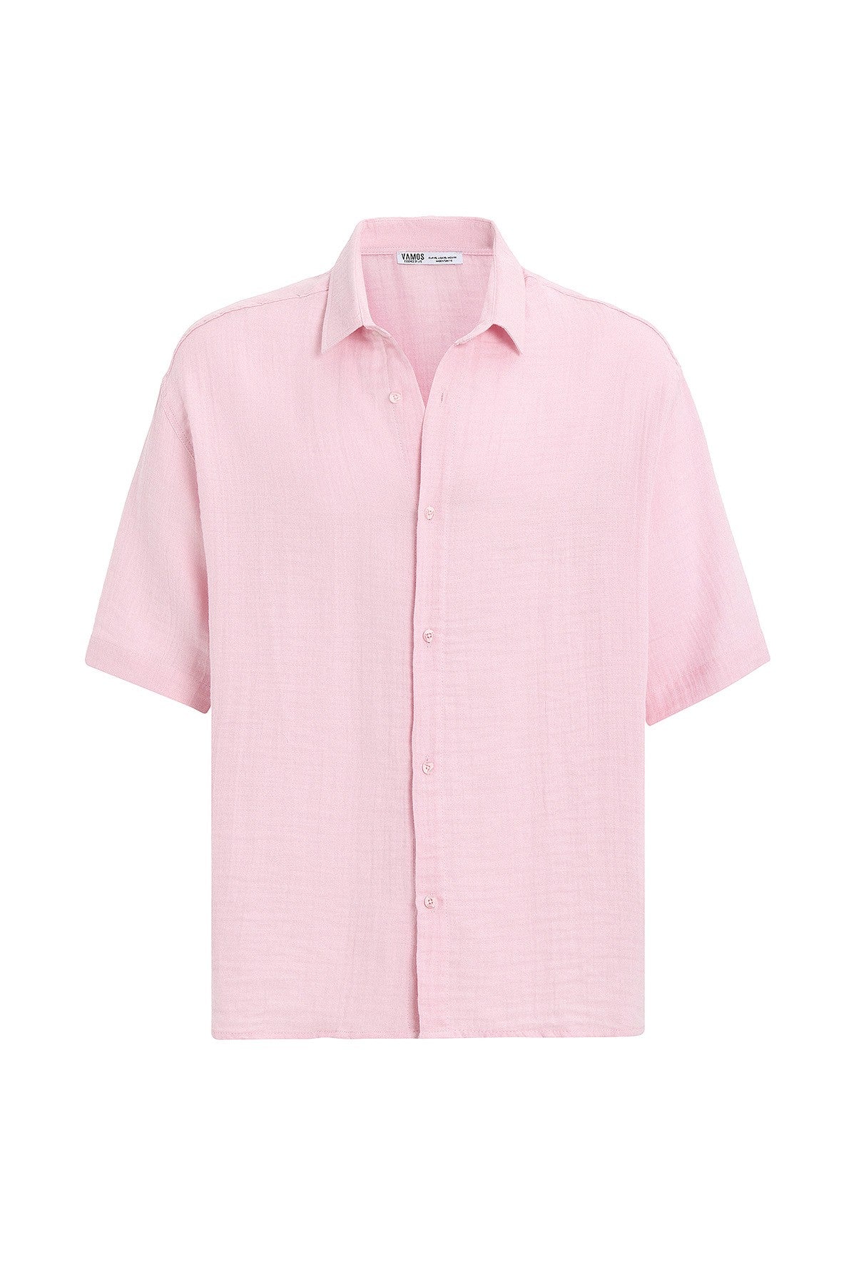 Oversized Short-Sleeved Muslin Shirt
