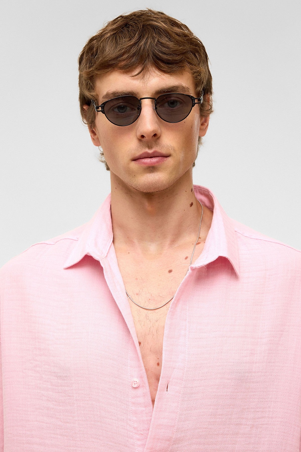 Oversized Short-Sleeved Muslin Shirt
