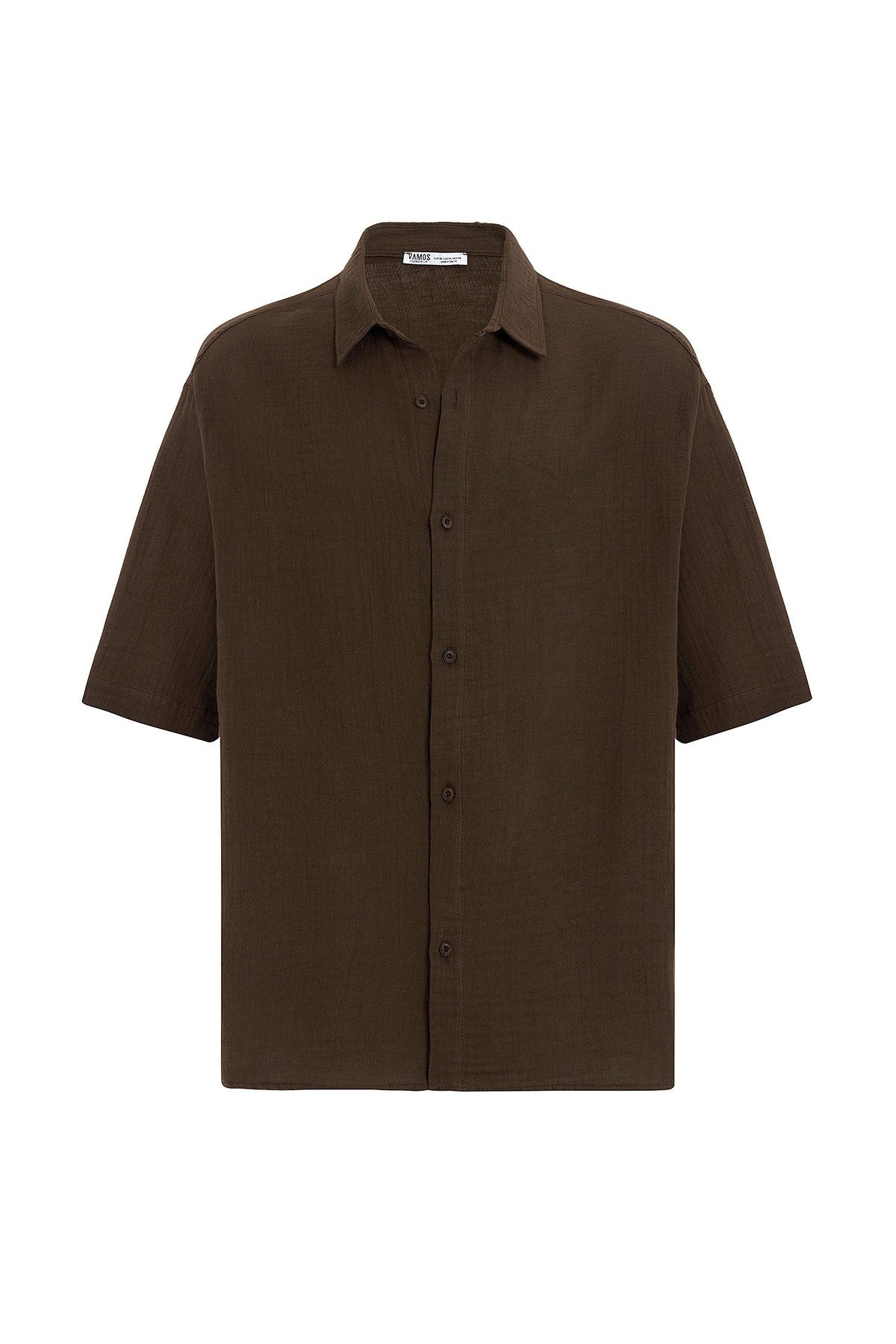 Oversized Short-Sleeved Muslin Shirt