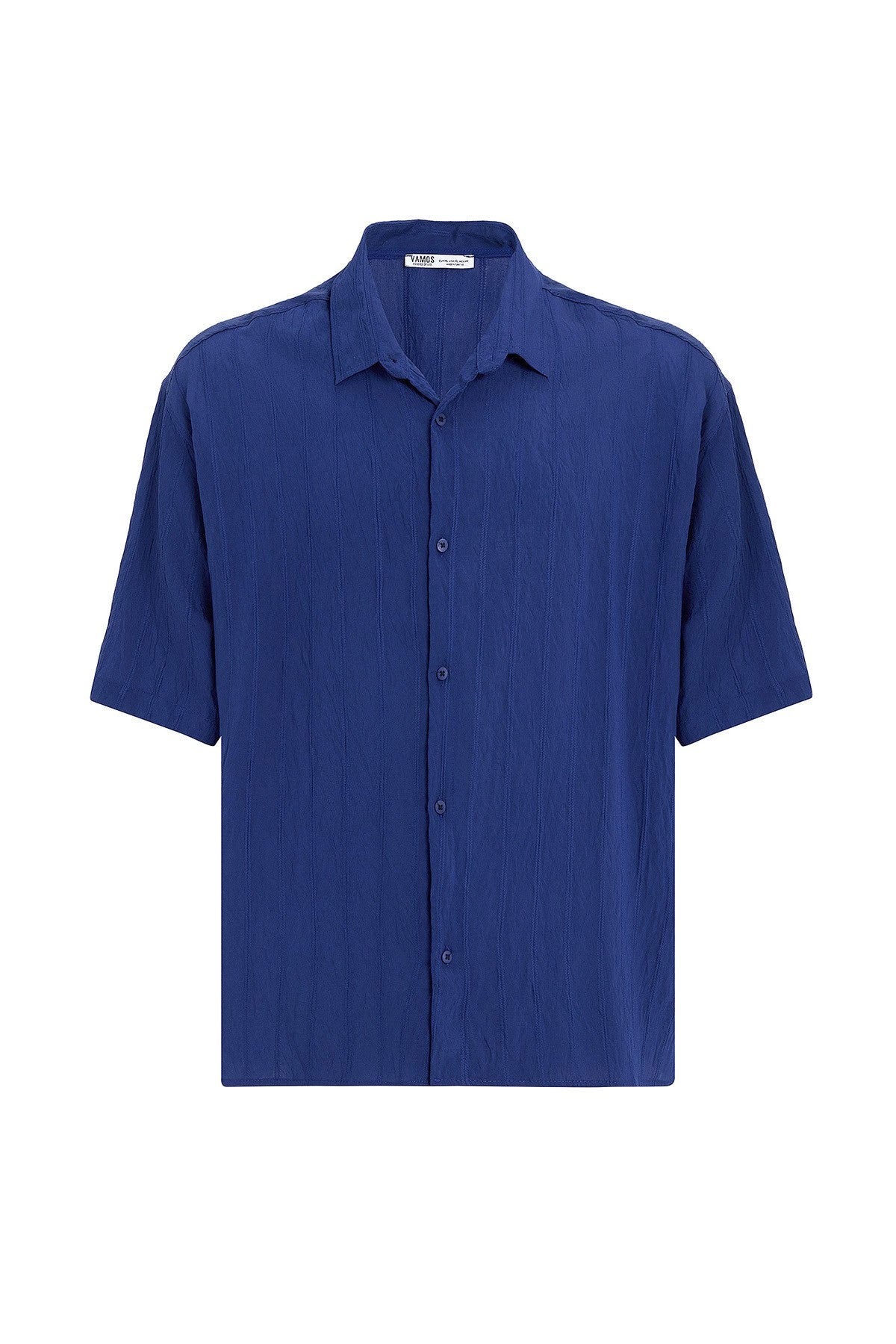 Oversized Striped Short-Sleeved Modal Shirt