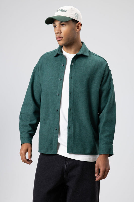 Textured Oversized Shirt Jacket