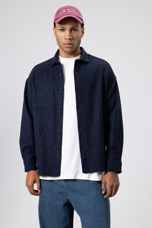 Textured Oversized Shirt Jacket